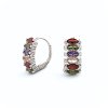 Strieborné náušnice s farebnými zirkónmi
