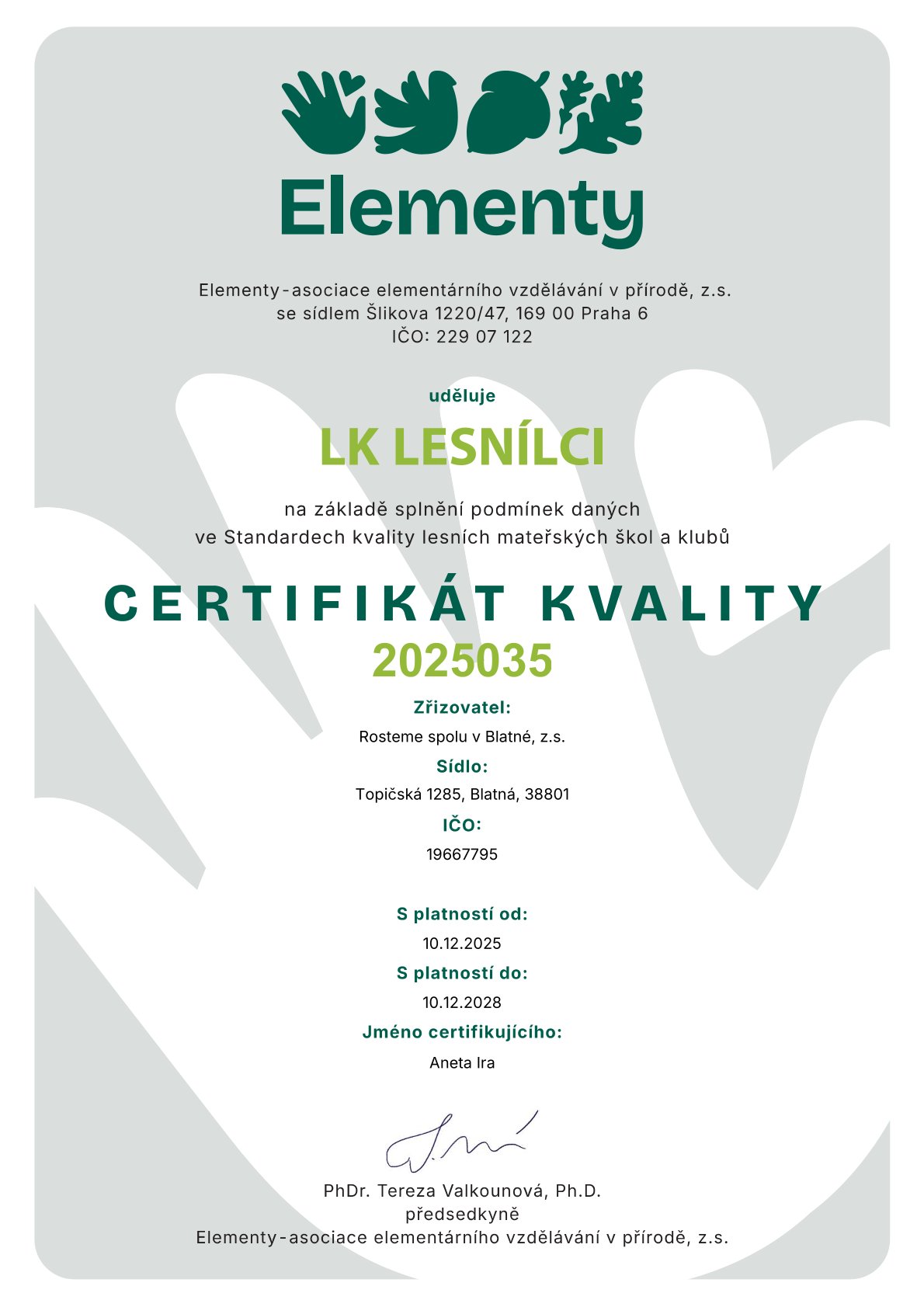 Certifikát kvality