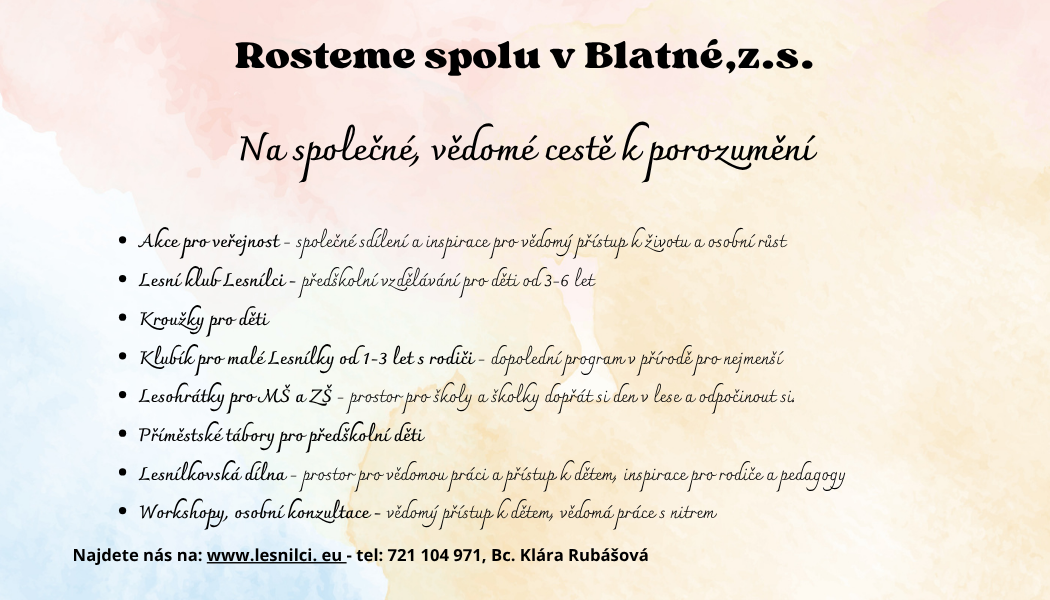 Naše projekty - spolek Rosteme spolu v Blatné