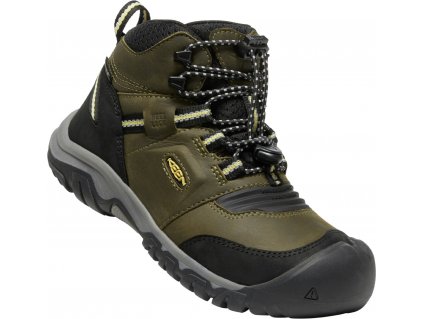 DETSKÁ OBUV KEEN RIDGE FLEX MID WP YOUTH dark olive/dusky citron (Veľkosť 39)