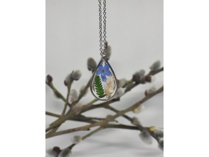 náhrdelník kapradí v kapce