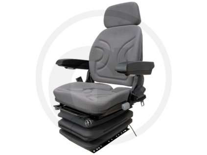 Traktorové sedadlo Granit vzduchem odpružené + DOPRAVA ZDARMA  LÁTKOVÝ POTAH, šedá barva