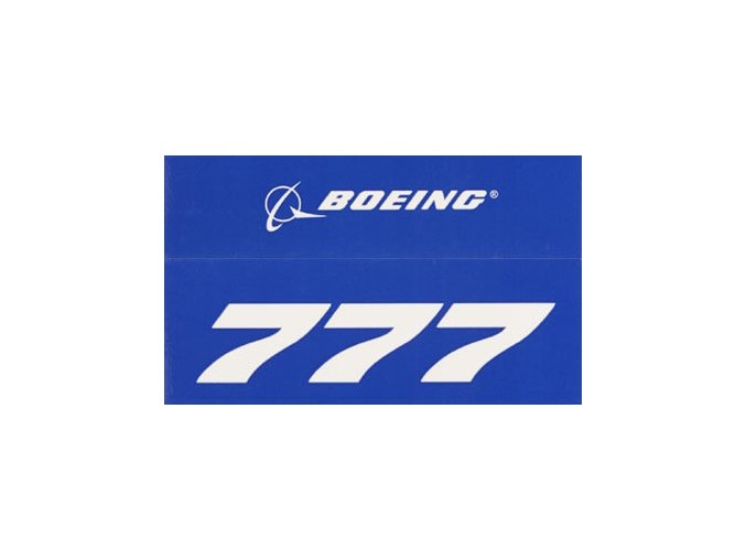 Samolepka BOEING 777 Modrá 9,5 x 5,7 cm