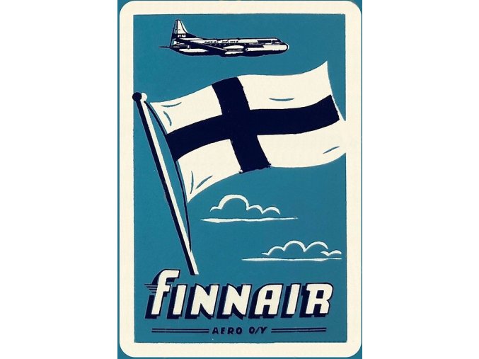 v4 finnair finnair aero oy vintage metal poster metal sign x88 184460 0