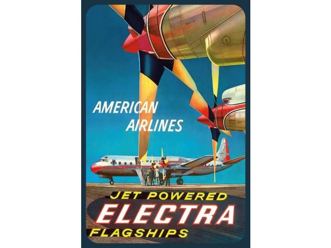 mtsa4056 american airlines jet powered electra flagships lockheed l 188s vintage metal poster metal sign x21 170931 0