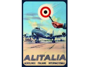 av0009 alitalia aerolinee italiane internaziolani dc 4 skymaster vintage metal poster metal sign x62 173509 0