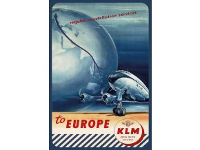 mtsa4365 regular constellation service to europe klm royal dutch airlines lockheed l 049 vintage metal poster metal sign x99 173506 0