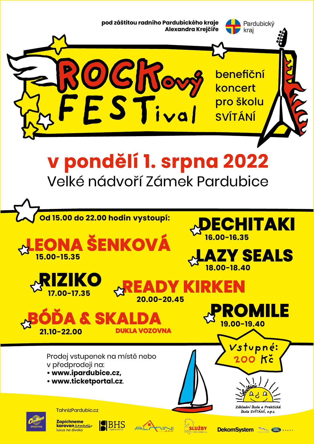 Rockový festival 1.8.2022 od 15:00 Zámek Pardubice