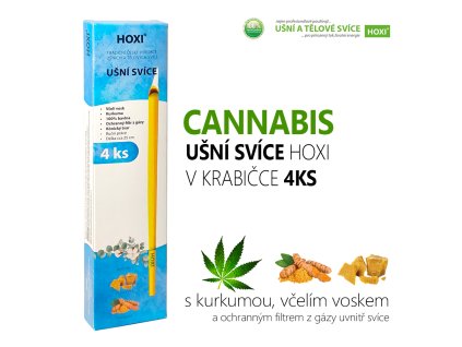HOXI Ušní svíce CANNABIS , krabička 4ks