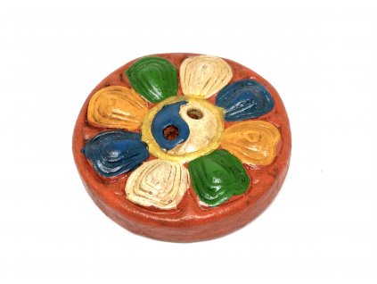 Stojánek na vonné tyčinky - keramika, Mandala Jin a Jang