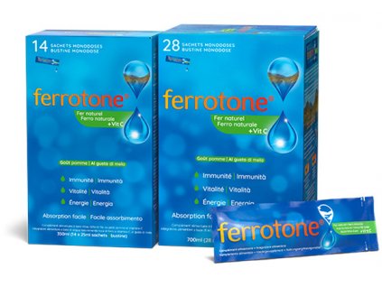Ferrotone 100% přírodní zdroj železa 14 denní balení s jablkem a vitamínem C