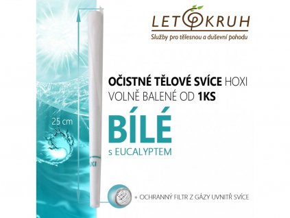 HOXI Očistná tělová svíce BÍLÁ s Eukalyptem