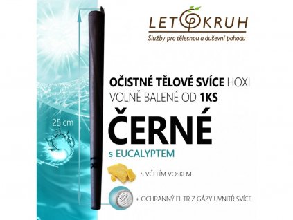 HOXI Očistná tělová svíce ČERNÁ s Eukalyptem