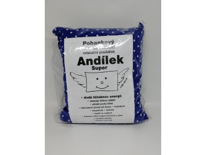 Nahřívací polštářek Super - modrý s bílými puntíky