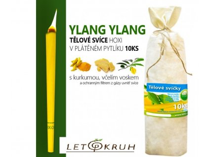 HOXI Tělové svíce s Ylang Ylang v plátěném pytlíku (10 ks)