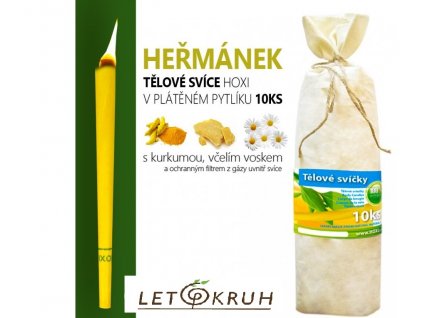 HOXI Tělová svíce HEŘMÁNEK, plátěný pytlík 10 ks