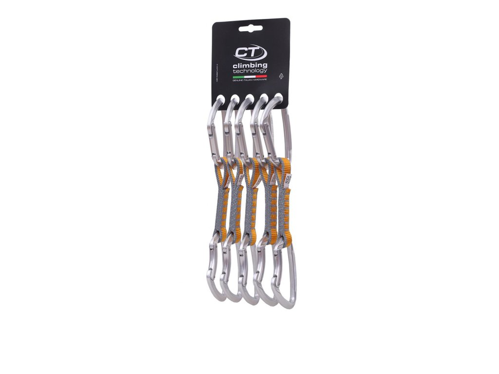 Climbing Technology Basic Set 12 cm Nylon (NON K-lock) - pack of 5 (Size 12, Color Silver)