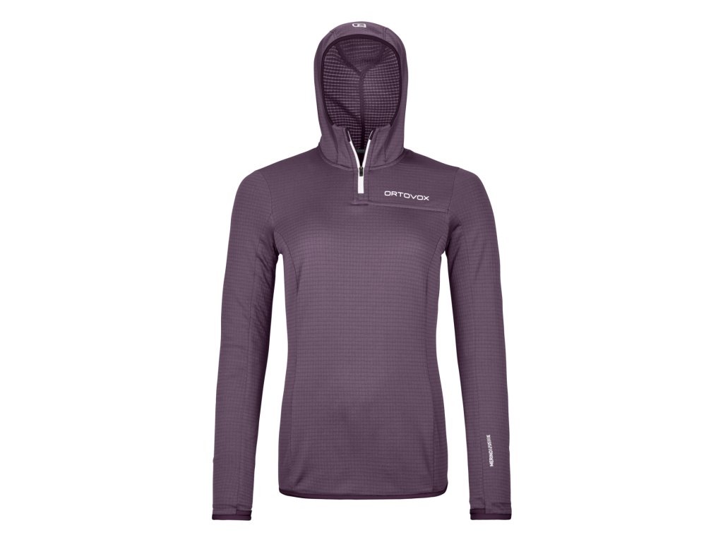 Ortovox Fleece Light Grid ZN Hoody  Dámská mikina (Size M, Color Wild Berry)