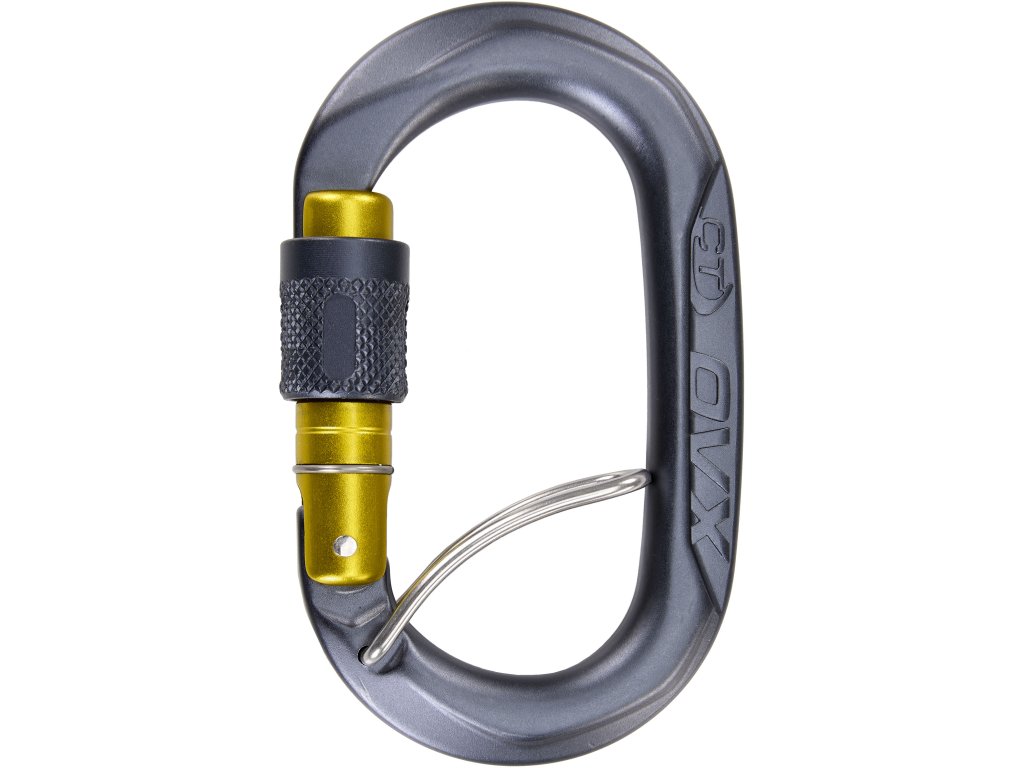 Climbing Technology Ovx SGL (screw gate with spring bar) (Size Onesize, Color Anthracite/Mustard)