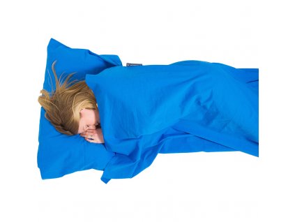 Lifeventure Cotton Sleeping Bag Liner; blue; rectangular
