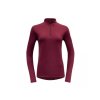 Devold  Breeze 150 Zip Neck Dámské Merino tričko se zipem Beetroot