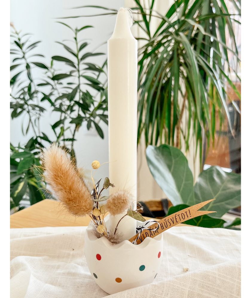 KREATÍV DIY ÚTMUTATÓ: HÚSVÉTI TOJÁS GYERTYATARTÓ RAYSINBÓL, DEKORÁCIÓS FÓLIÁVAL DÍSZÍTVE