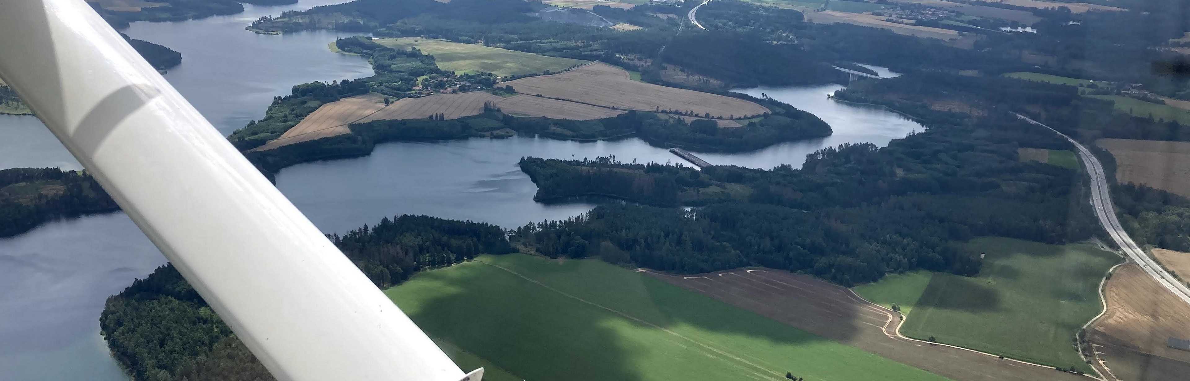 Výhled z letadla Cessna