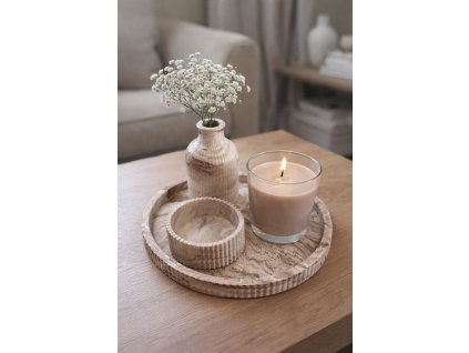 Set jesmonite - tác, miska, svíčka, váza