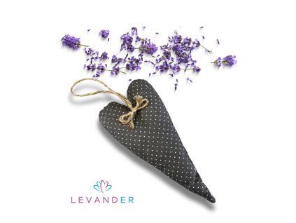 Levandulový polštářek Srdíčko Šedá