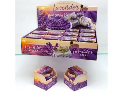 Svíčka ve skle levandule - Lavender Fields & Lavender Soap