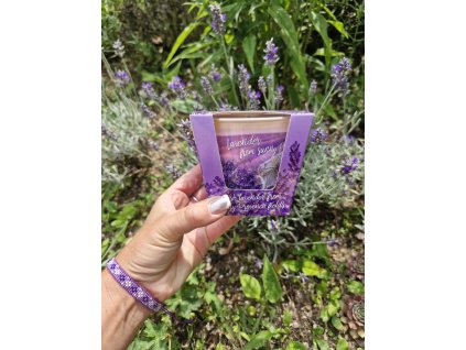 Levandulová svíčka s motivem levandulového pole v Provence 115g