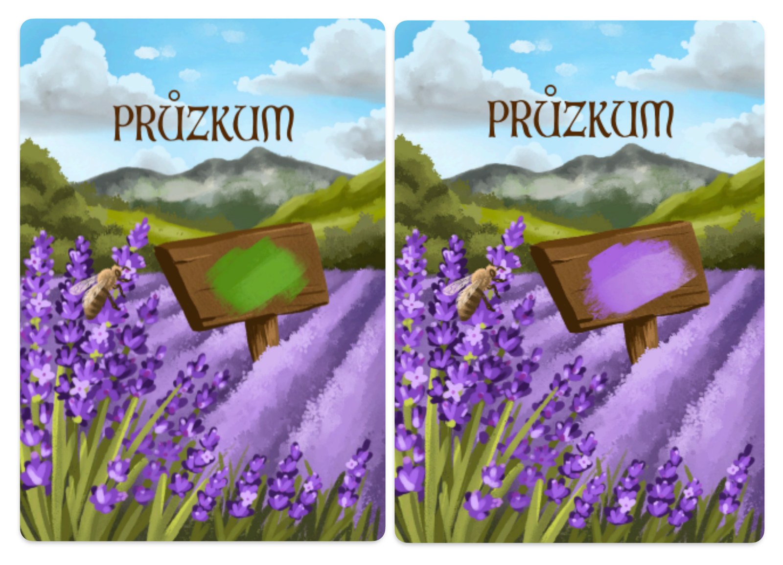 Karty průzkumu, rub