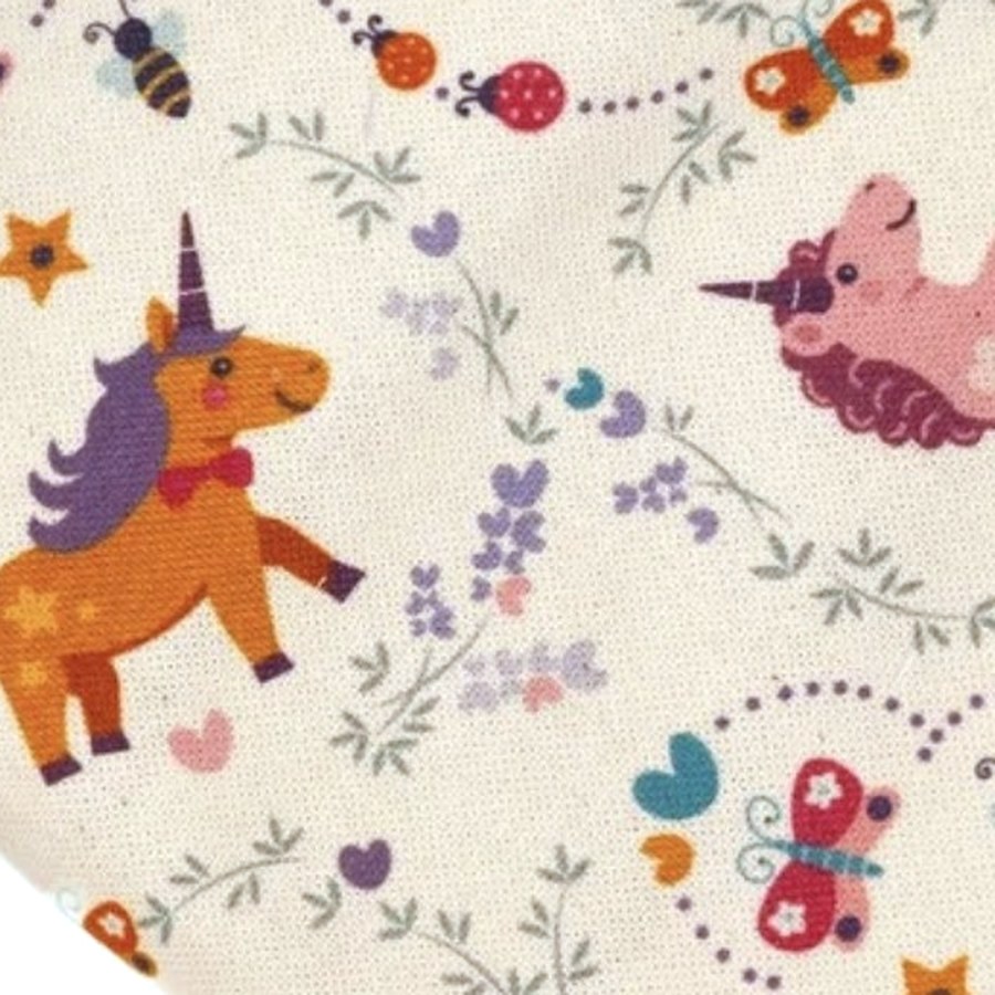 Vzor Unicorn – jednorožci na režné látce