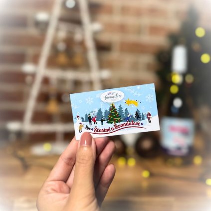 Vánoční vizitka - Levandulová jmenovka na dárek  novinka