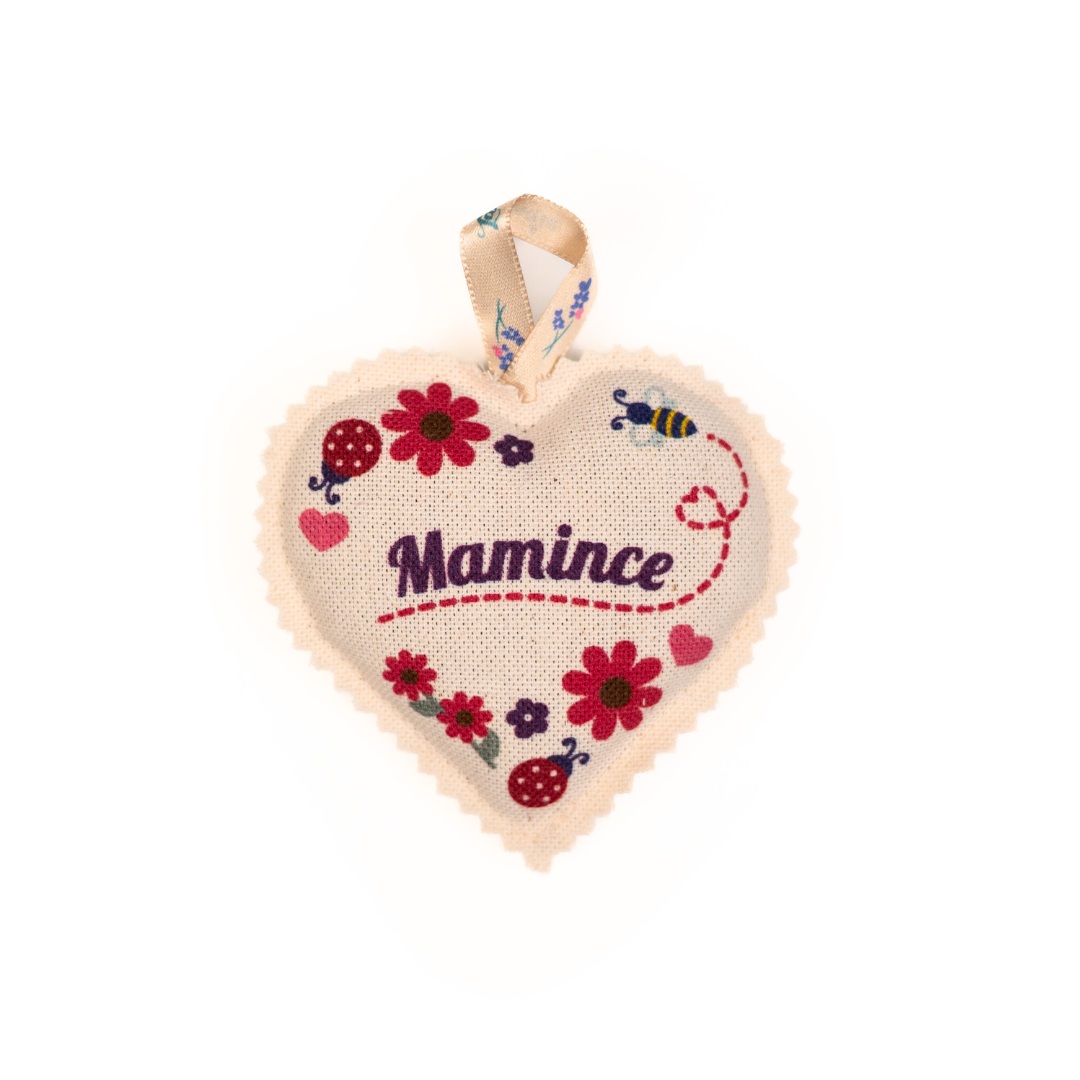 Lavandia Vonné levandulové srdíčko k zavěšení s BIO levandulí Vzor Látky: Mamince