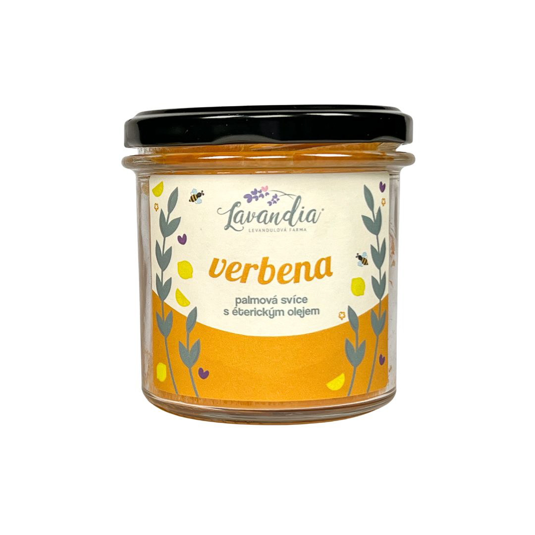 Lavandia Palmová svíce ve skle 200 g - verbena