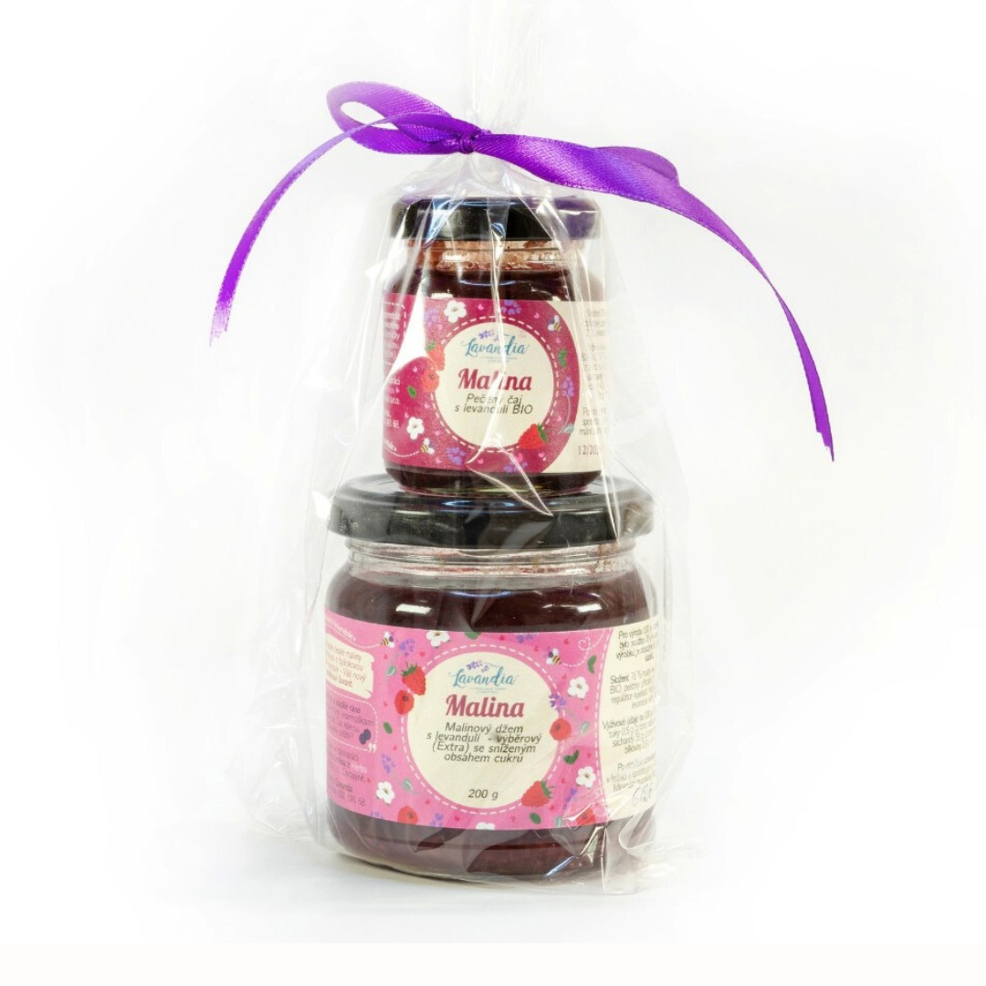 Dárková sada - marmeláda + pečený čaj Příchuť: Malinová s levandulí