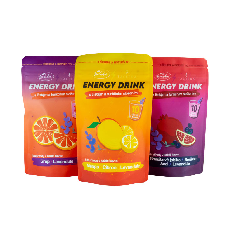 Levandulový energy nápoj Tackera - trio pack