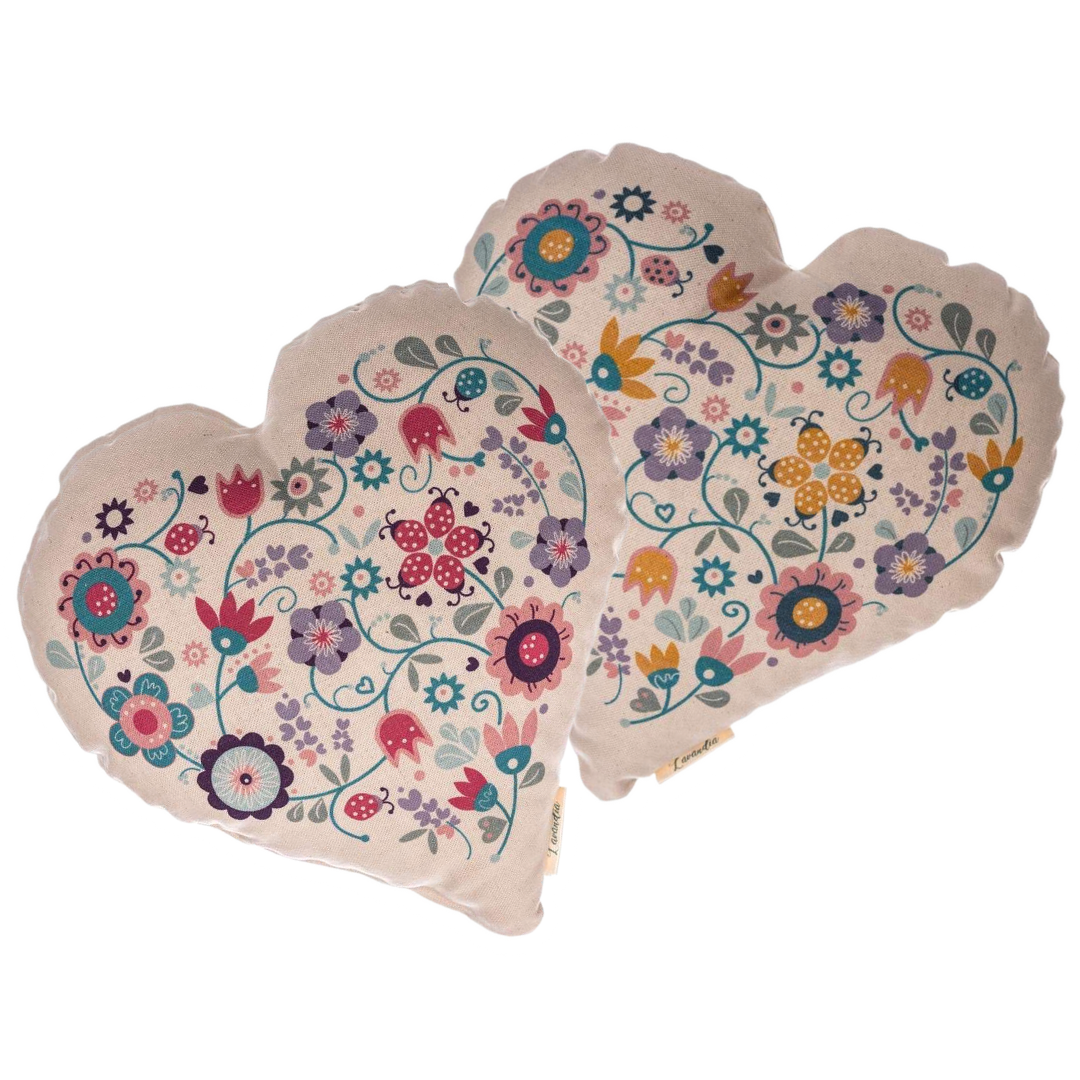 Dárková sada polštářů s levandulí Vzor Látky: Tulipány na růžové/žluté