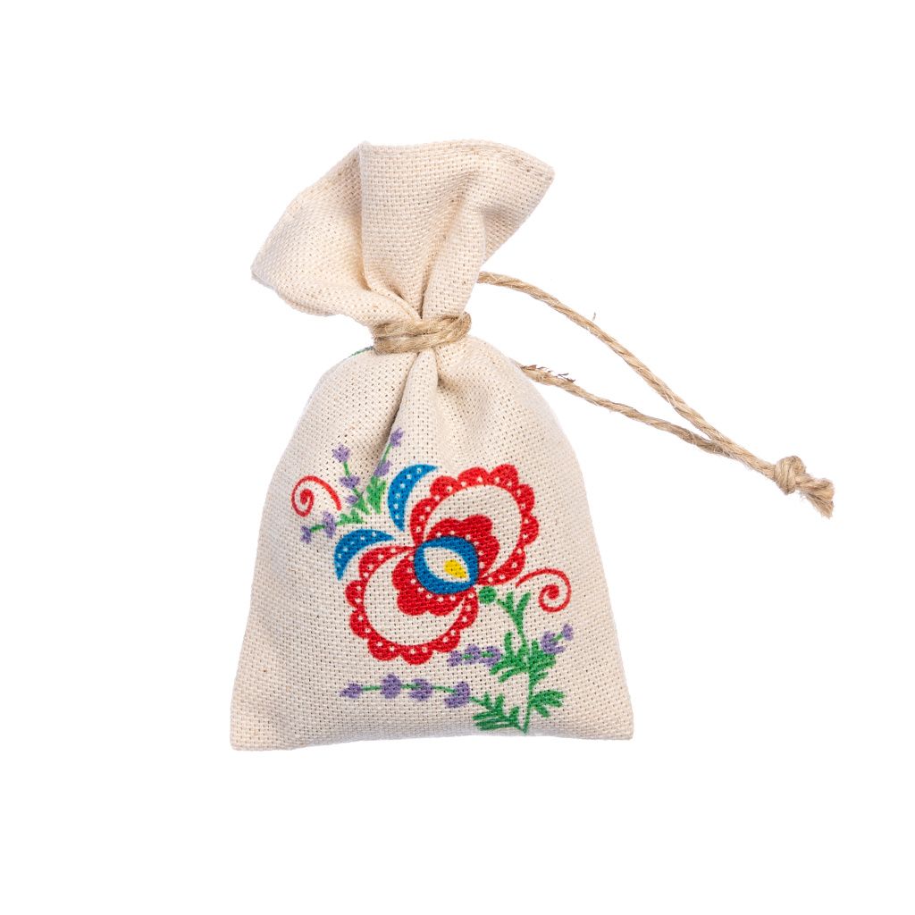 Lavandia Levnadulový EKO vonný pytlíček z recyklované látky 10 x 5 cm Vzor: Slovácký motiv