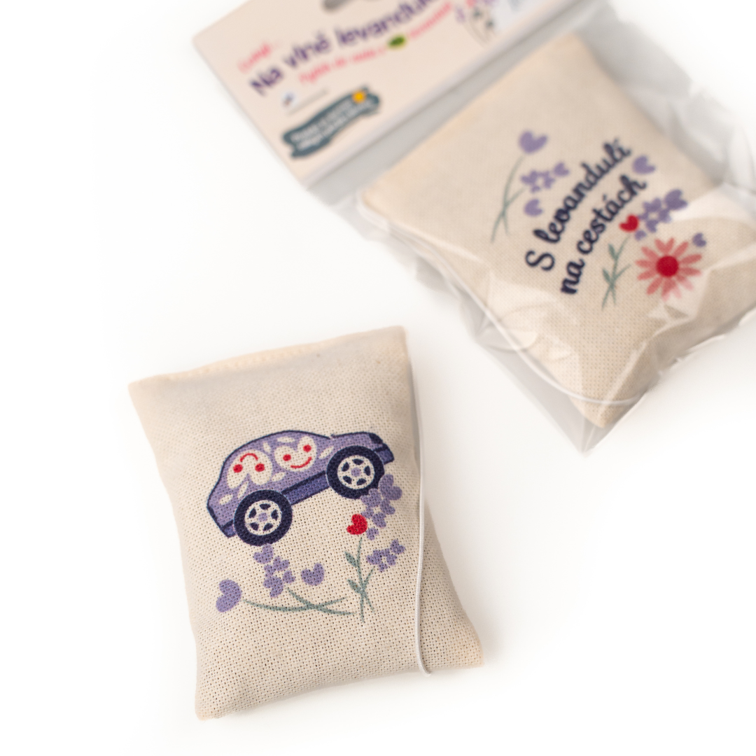 Lavandia Relaxační vonný pytlík do auta 10 x 5 cm Vzor Látky: Lavandia