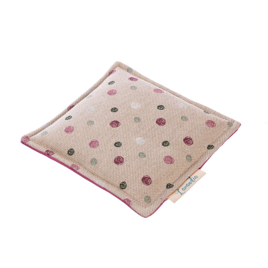 Lavandia Levandulový podšálek s květem levandule lékařské BIO 13 x 13 cm Vzor Látky: Puntík na režné