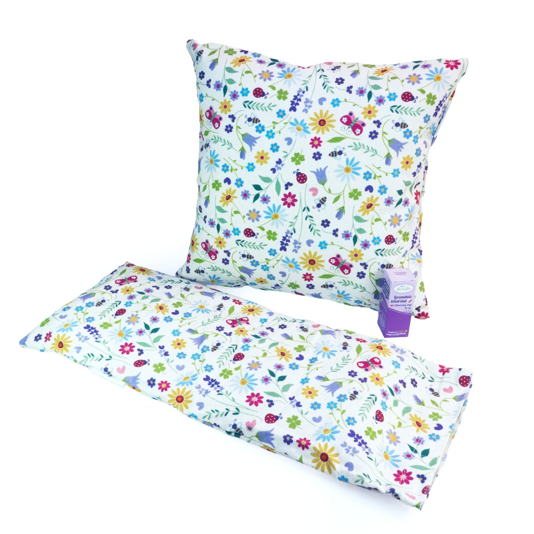 Hřejivá uklidňující voňavá sada - polštáře a olej Vzor Látky: Motiv louka