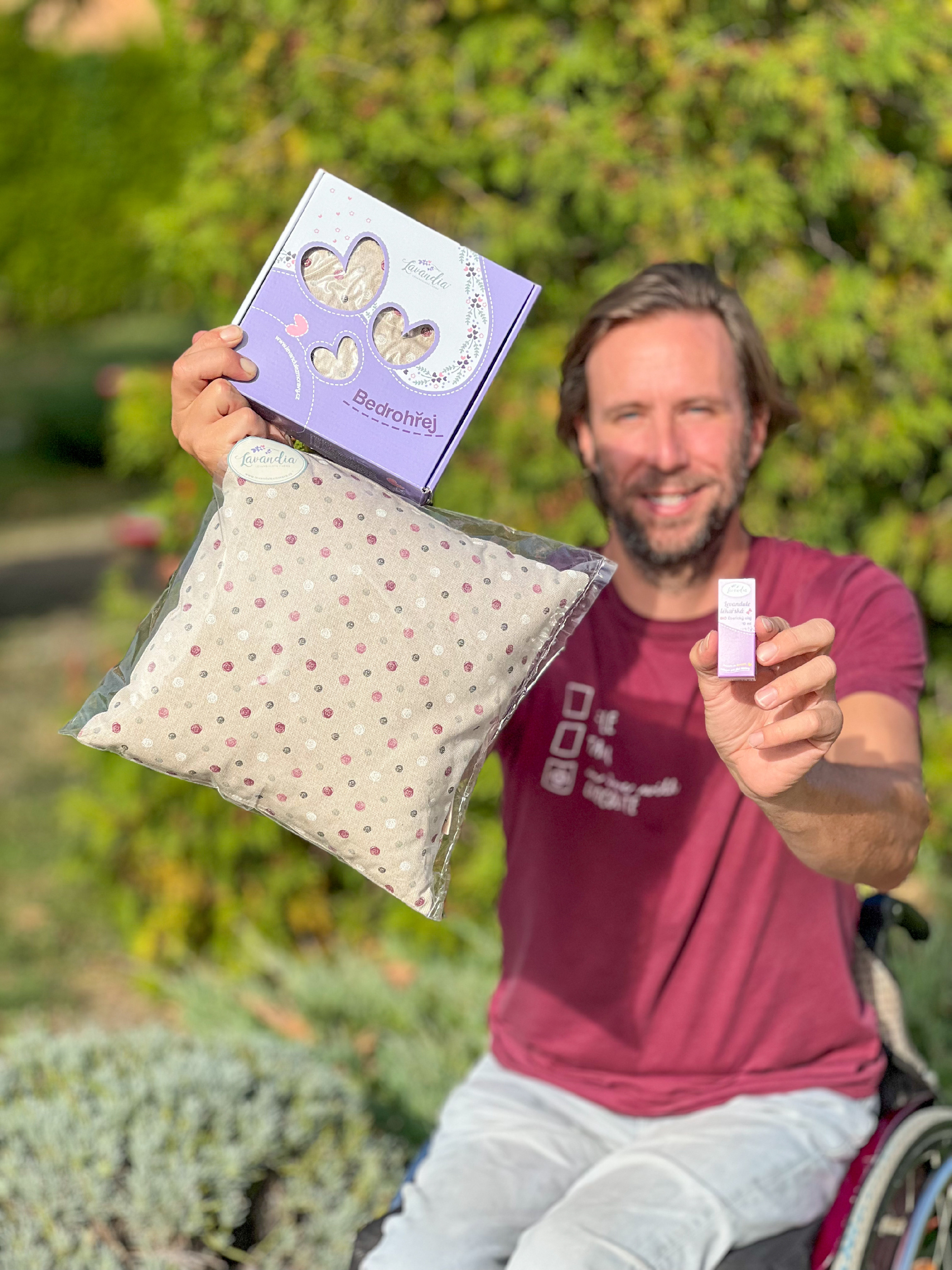 Hřejivá uklidňující voňavá sada - polštáře a olej Vzor Látky: Puntíková