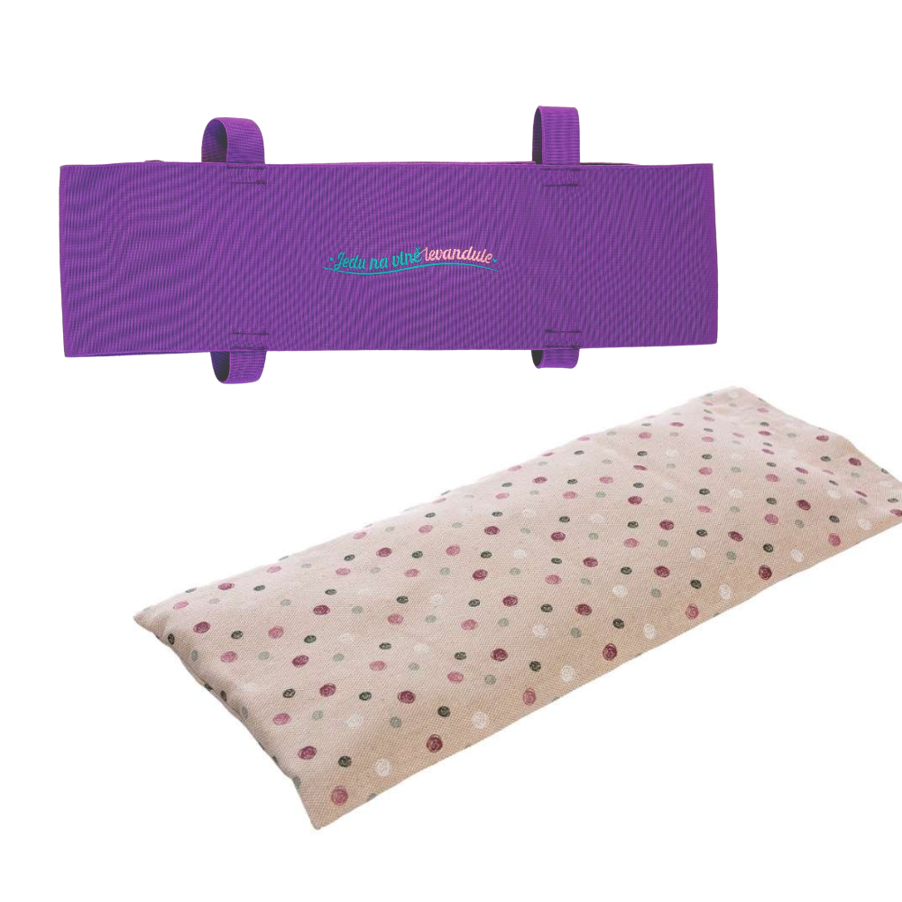 Bedropás + bedrohřej - speciální sada pro Vaše pohodlí a úlevu od bolesti Velikost: M - s výšivkou bedropásu, Vzor Látky: Puntík na režné