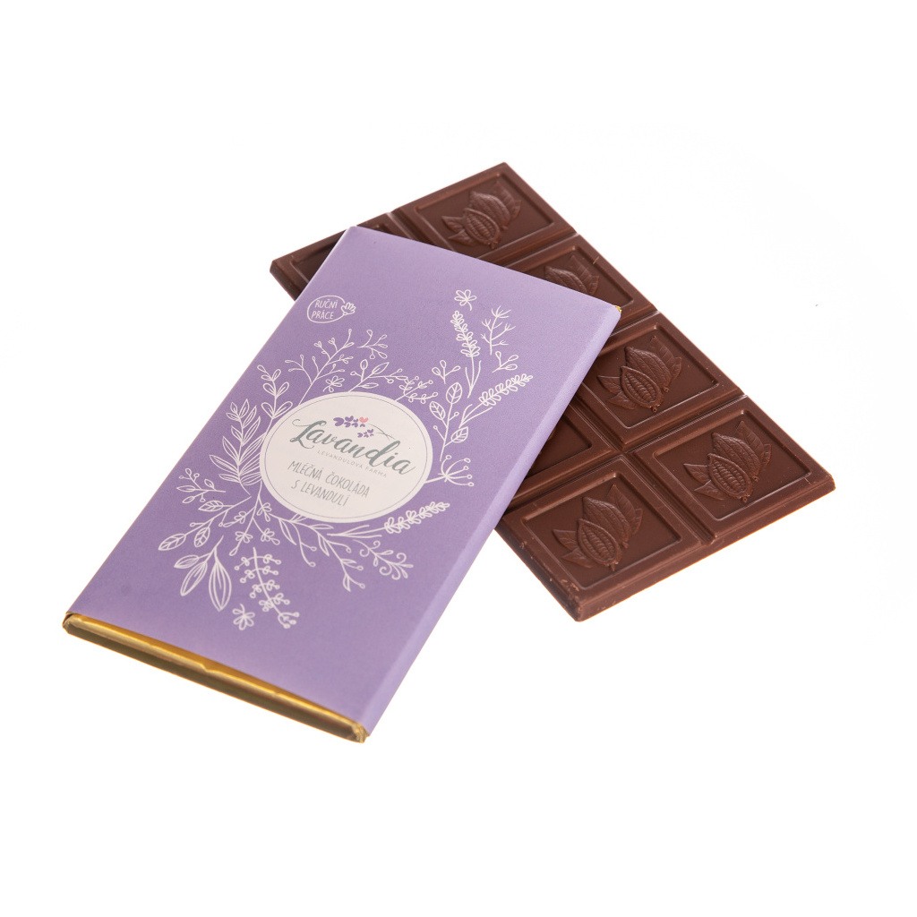 Lavandia Mléčná čokoláda s levandulí 50 g