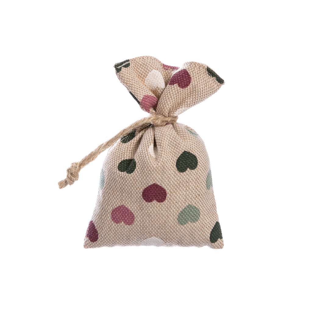 Lavandia Vonný pytlíček z levandule z recyklované látky 10 x 5 cm Vzor Látky: Srdíčka na režné
