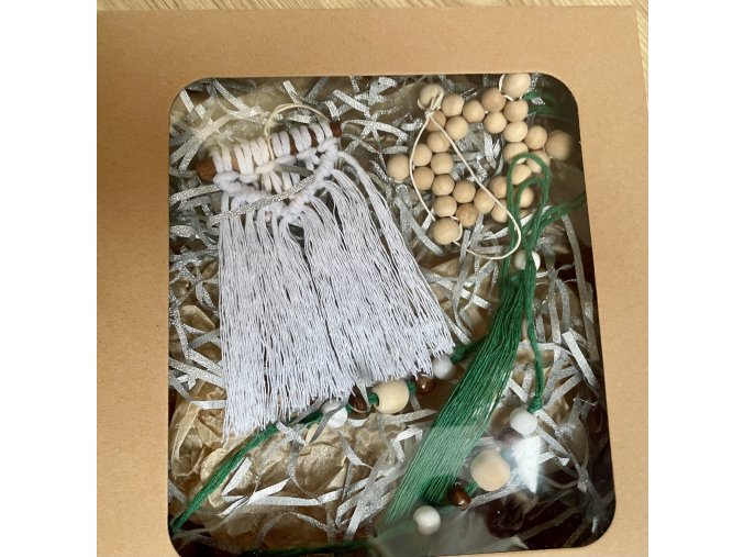 Vánoční ozdoby macrame zelené