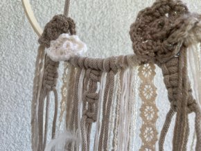 Lapač snů bambusový s květinami a MACRAME