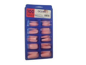 Sada světle růžový nehtů - různé velikosti v jednom balení